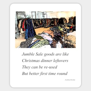 Jumble Sale Poem Sticker